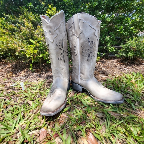 TANNERS MARK NWOT Womens 7 Gray Western Cowboy Boots - Picture 2 of 11